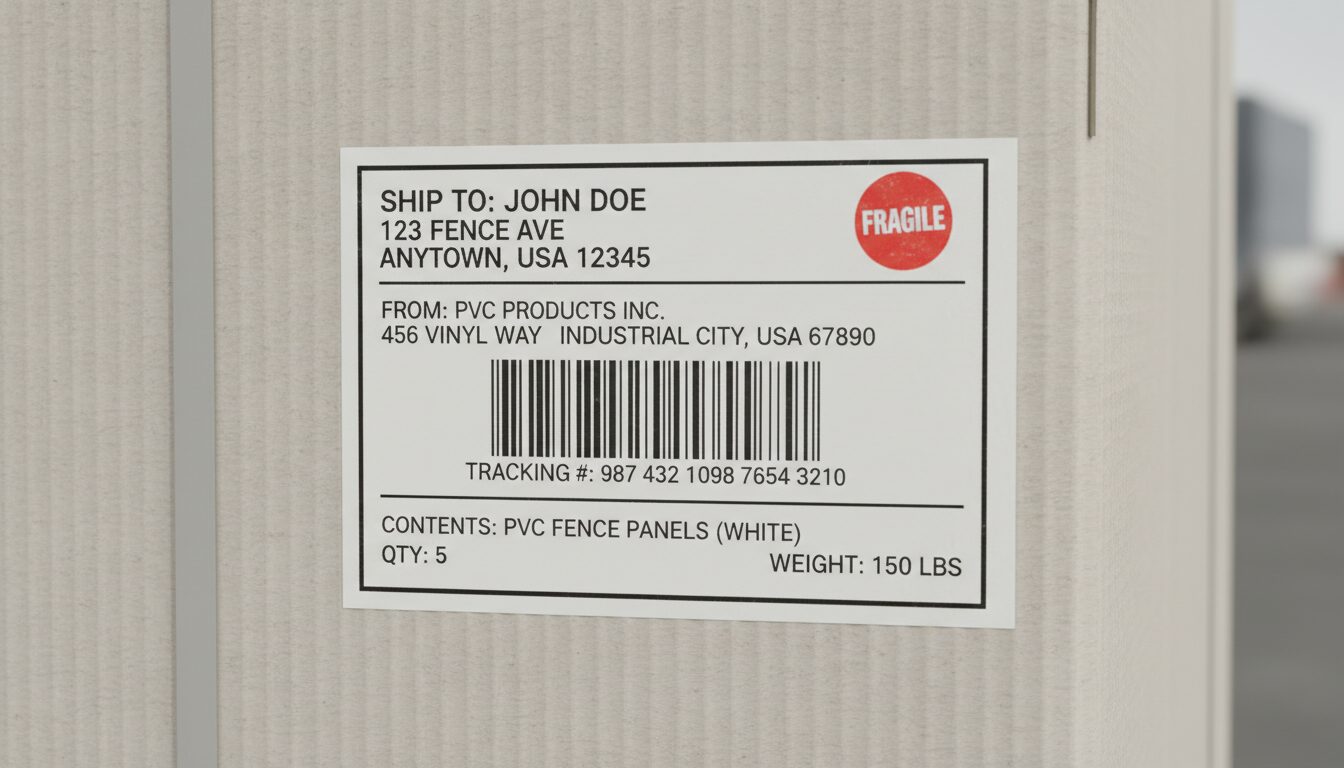 Freight label with tracking for returns and exchange photo guide
