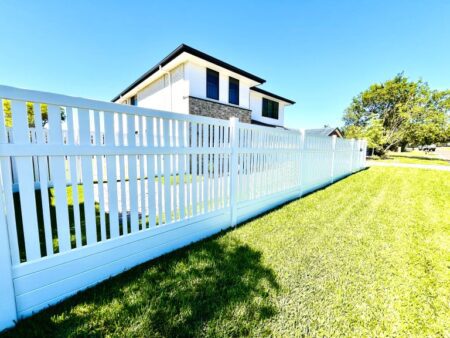 Philippa alternating semi-privacy fence gallery long side boundary by Queensland Fencing Specialists