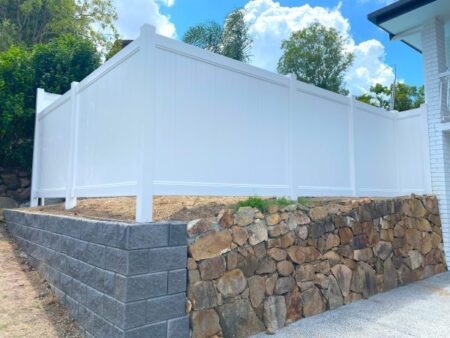 Victoria PVC fence gallery retaining wall fence installation by Queensland Fencing Specialists