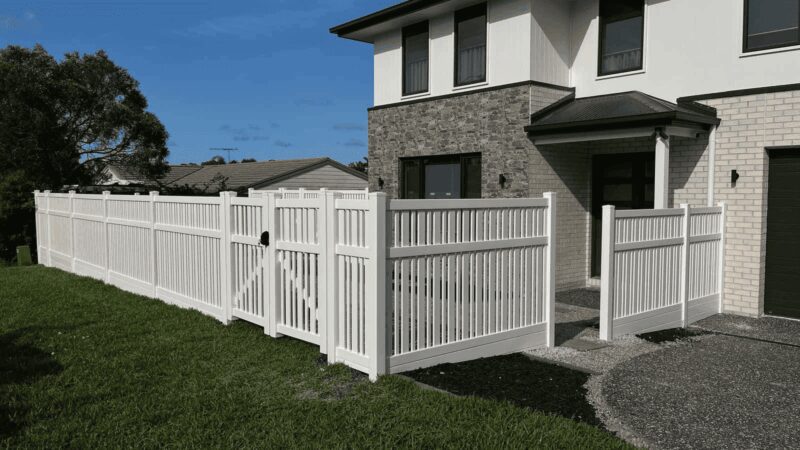 Philippa alternating semi-privacy fence gallery front boundary installation by Queensland Fencing Specialists